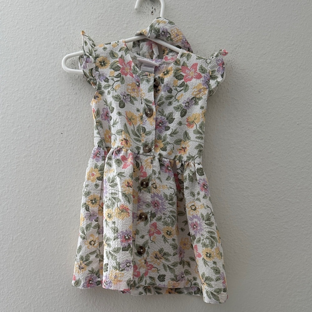 Little Lass Floral Button-Up Kids Dress